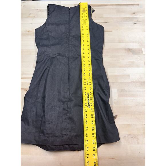 Jessica McClintock Black Ruched V-Neck Evening Party Dress Size 10 - Picture 6 of 7